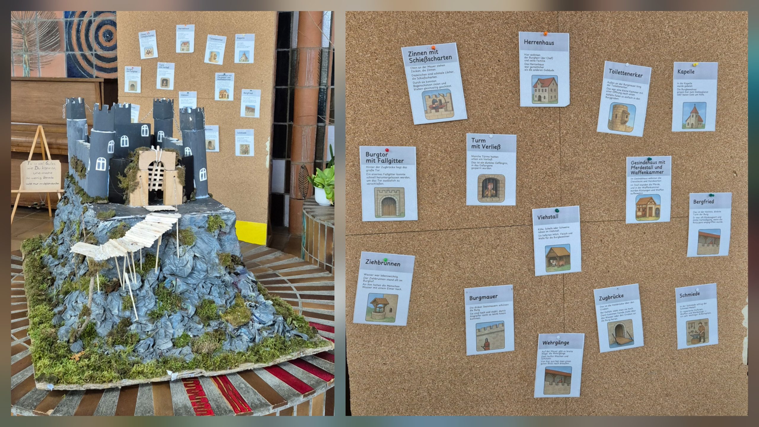 Mittelalter ganz nah: Burgmodell in der Pausenhalle